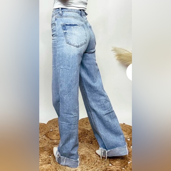 NWT - Vervet -Kris - Baggy Wide Women's Light Blue Denim Jeans - Woman's Size 30 - Picture 7 of 9